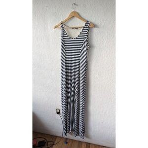 Finn & Clover Dress Striped Sleeveless Crochet Back Casual